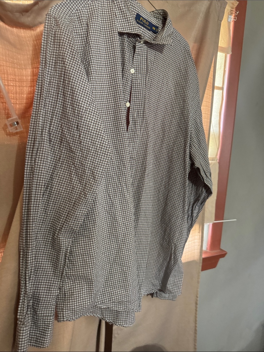 Polo by Ralph Lauren Men's Navy and White Micro-Check Button-Down Shirt